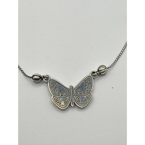 Brighton Retired Mariposa Butterfly Necklace Silver-Tone - Picture 4 of 6